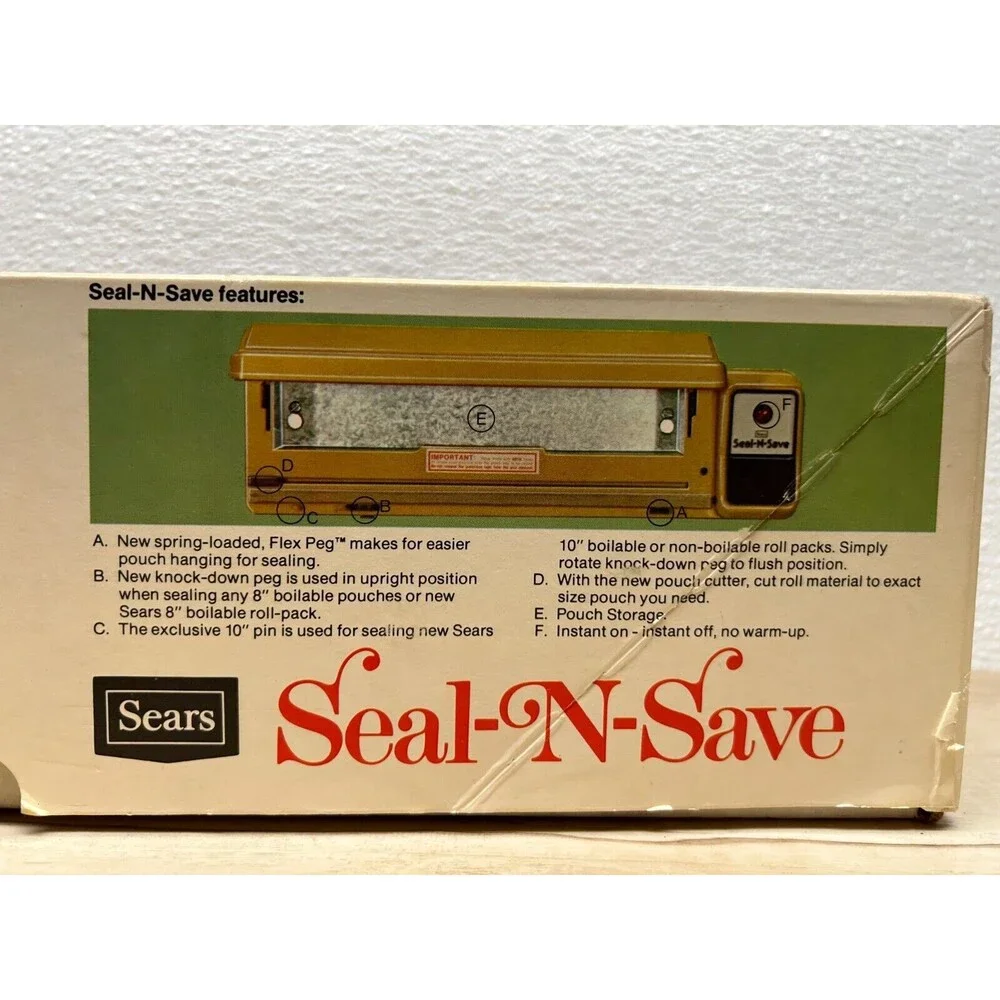 Vtg Sears Seal N Save Cook Save Prepaire Preserve Food Sealing White Machine